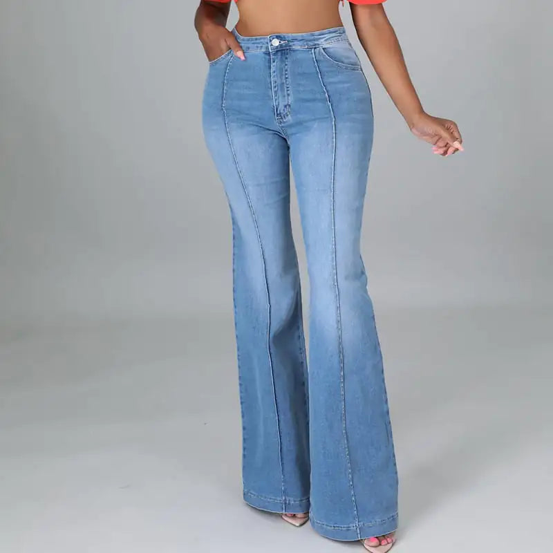 Elastic Flared Jeans